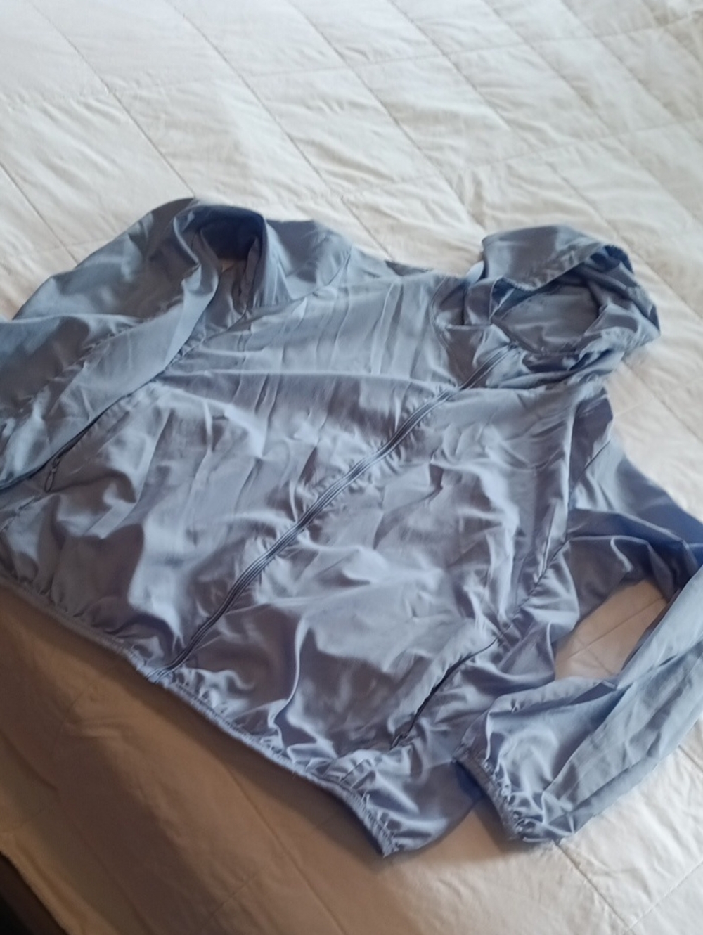 Love Tree Light Blue Hooded Windbreaker Jacket